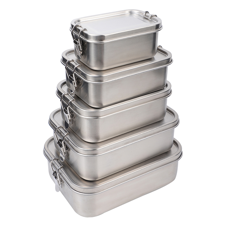 Flat Lid Stainless Steel Lunch Box without Buckle/with Buckle - nicety