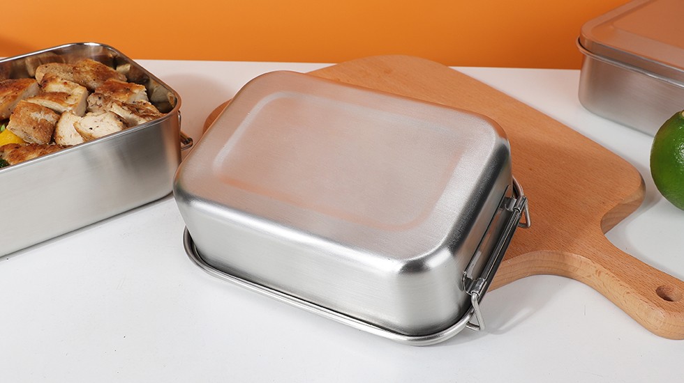 Flat Lid Stainless Steel Lunch Box without Buckle/with Buckle - nicety