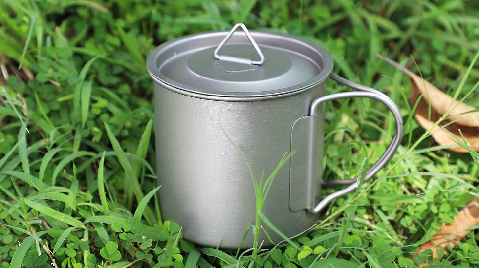 Titanium Camping Cup with Cover - nicety