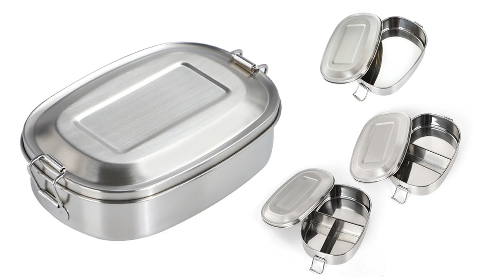 Single-layer Oval Lunch Box with Buckle - nicety