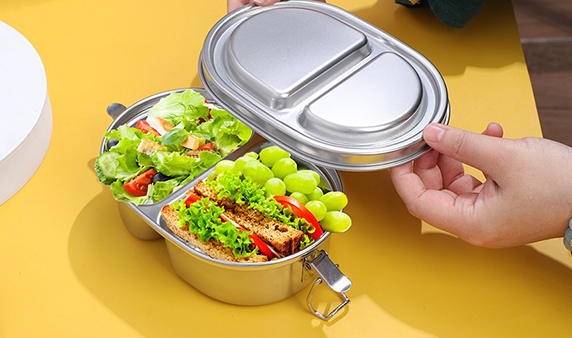 Bento Box 3 Compartments Durable Buckle Bento Container Microwave Safe  Anti-slip Lunch Container Leak Proof Portable Food Box
