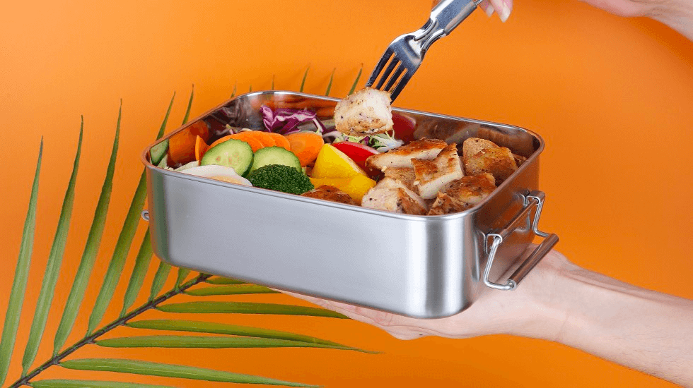 Single Round Stainless Steel Lunch Box, Dining Box, Microwave Safe