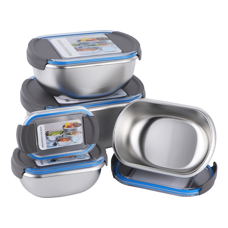 Stainless Steel Food Storage Containers - RT1000ml x 4 - Minimal