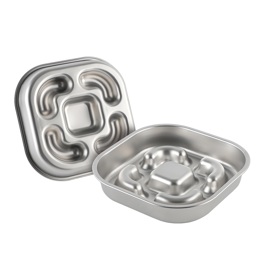 Stainless Steel Slow Feed Dog Bowl - nicety